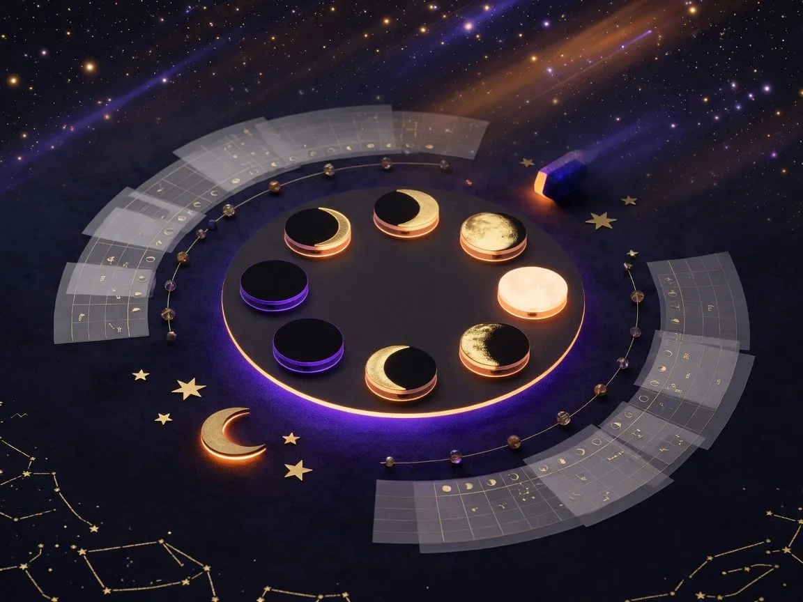 Moon phases and cosmic calendar